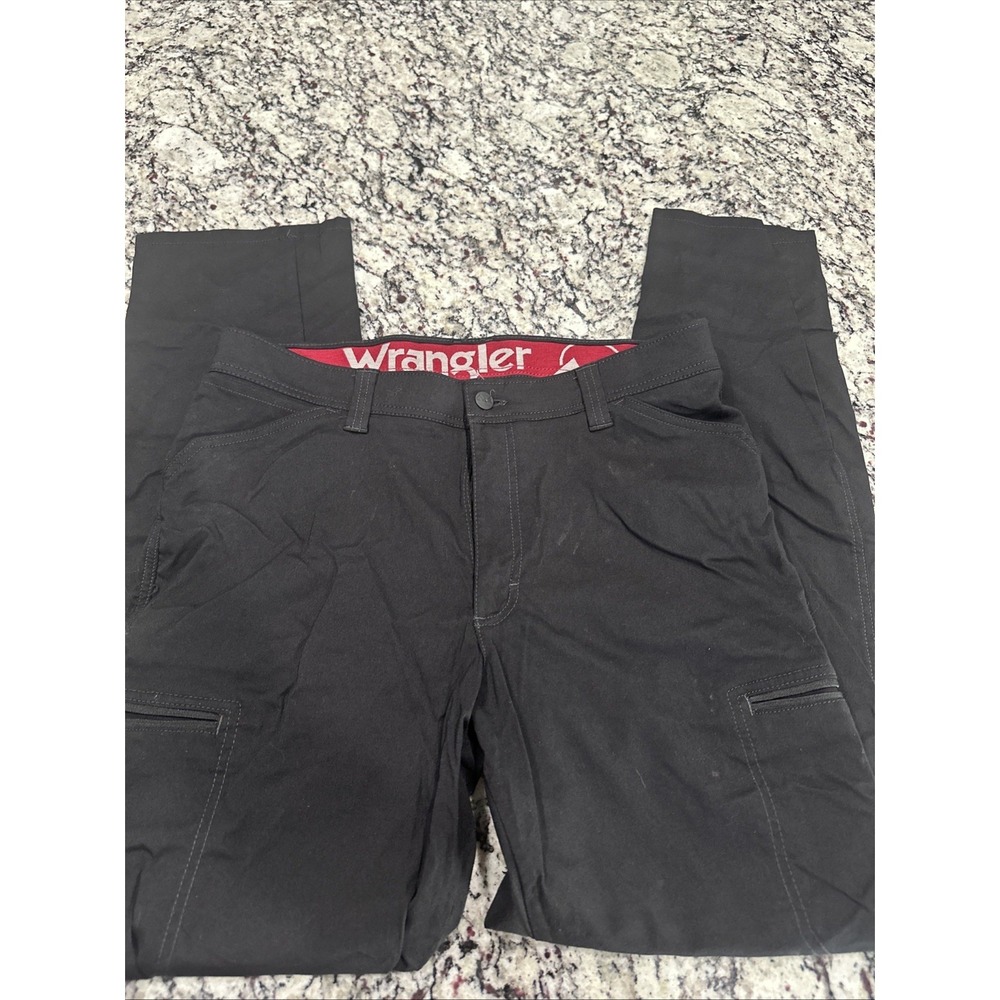 Wrangler All Terrain Gear Hiking Pants Mens 34x32 Black Stretch ATG Pockets